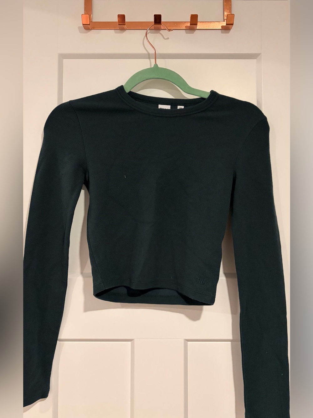 TNA Dark Green Waffle Long Sleeve Top 💚